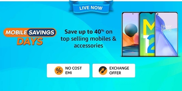 India Desire : Amazon Mobile Savings Days 25th-29th July 2022 : Upto 40% Off On Smartphones + Extra 10% Off With BOB/Citi Bank Credit Card